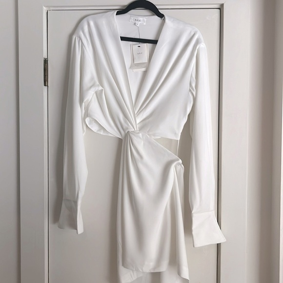 🆕 ALC Zoey Cut Out Mini Dress In White Size 10 - Picture 14 of 14
